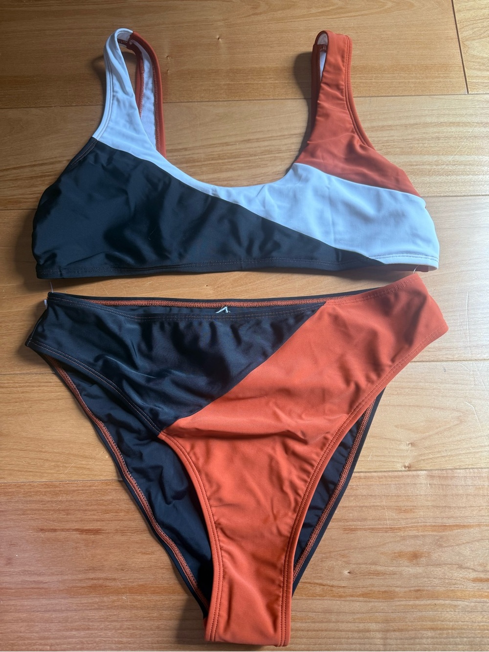 Cupshe Black White Colorblock Two-Piece Bikini